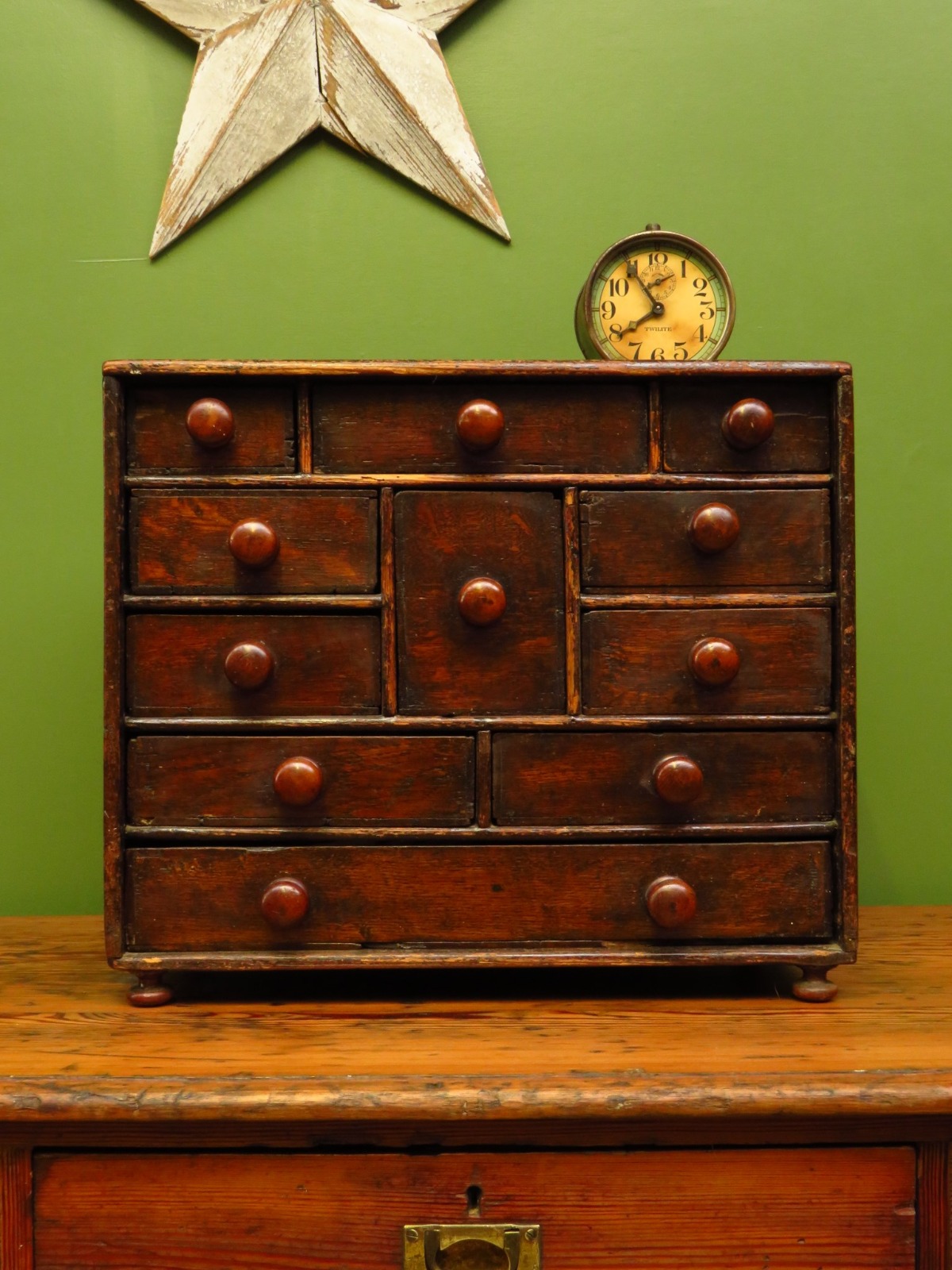 Antique Table Top Apothecary Drawers, Collectors or Sewing Drawers with