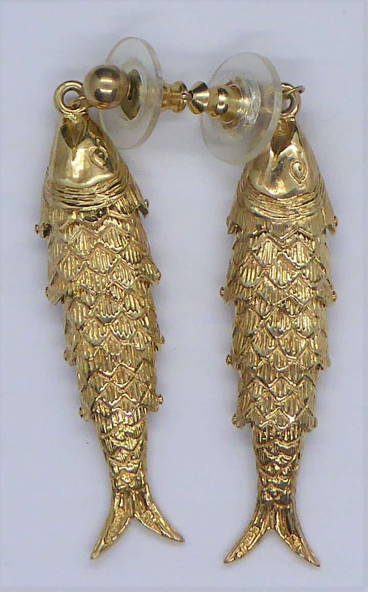 articulated fish earrings
