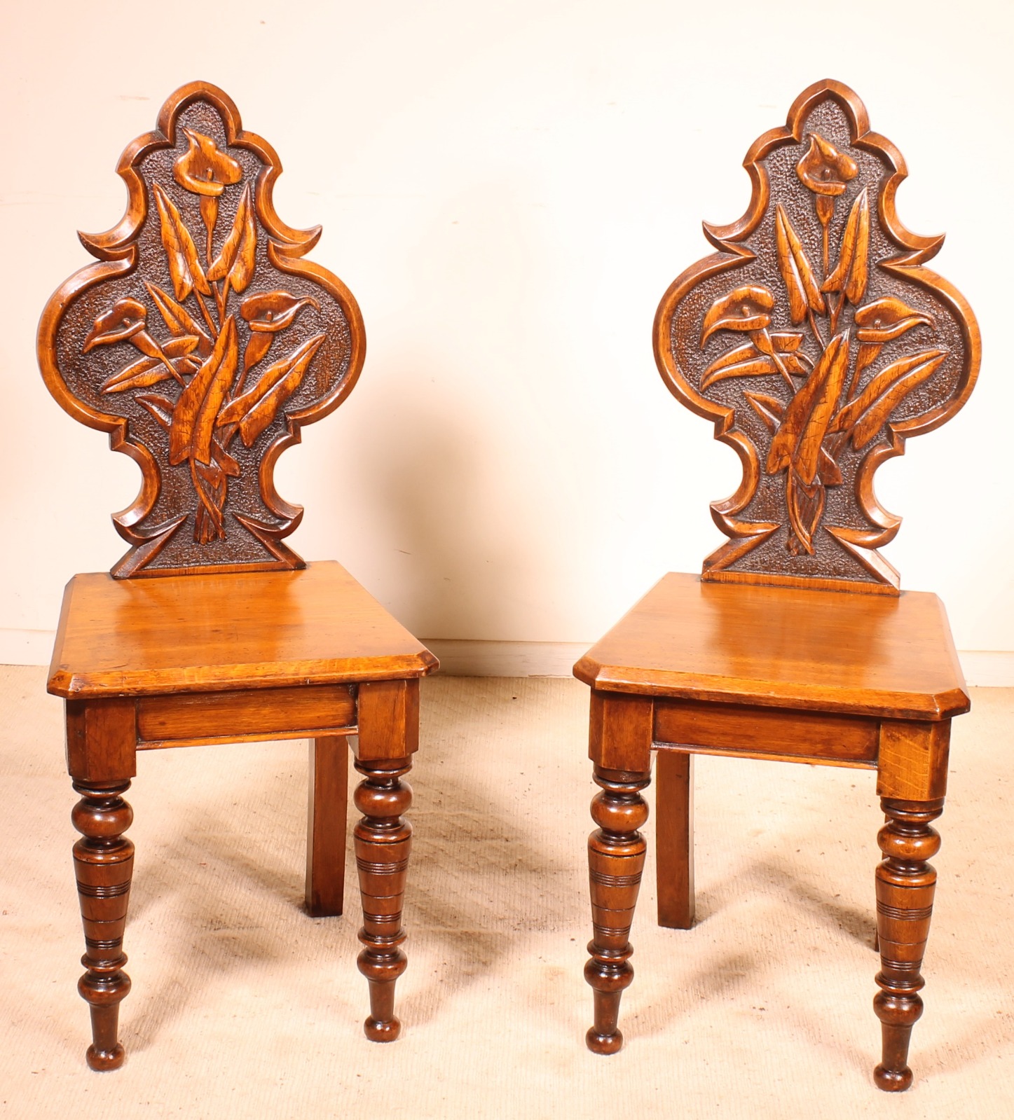 Pair of Hall Chairs Art Déco Early 20th Century - England (1 of 9)