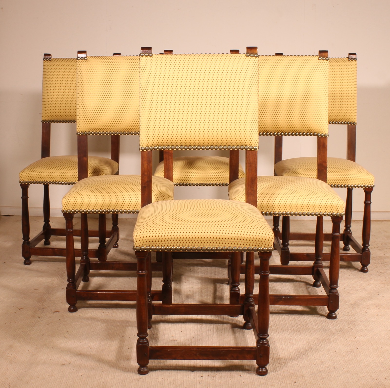 Fine Set of 6 Chairs & Two Armchairs in Mahogany 19th Century (1 of 11)