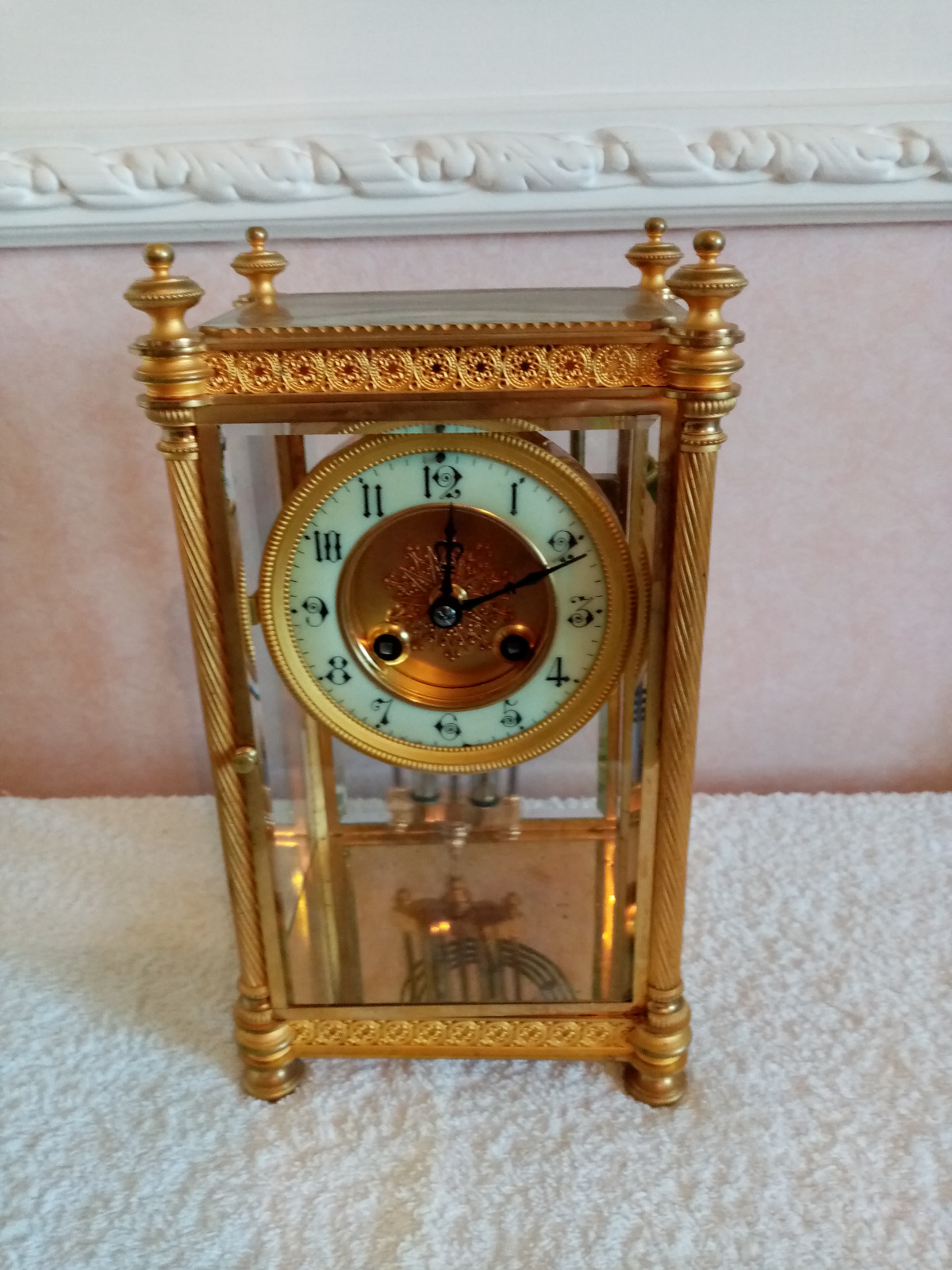 Gilt Four-Glass-Sided Clock. Fabrique of Paris (1 of 6) Gilt Four-Glass-Sided Clock. Fabrique of Paris (1 of 6)