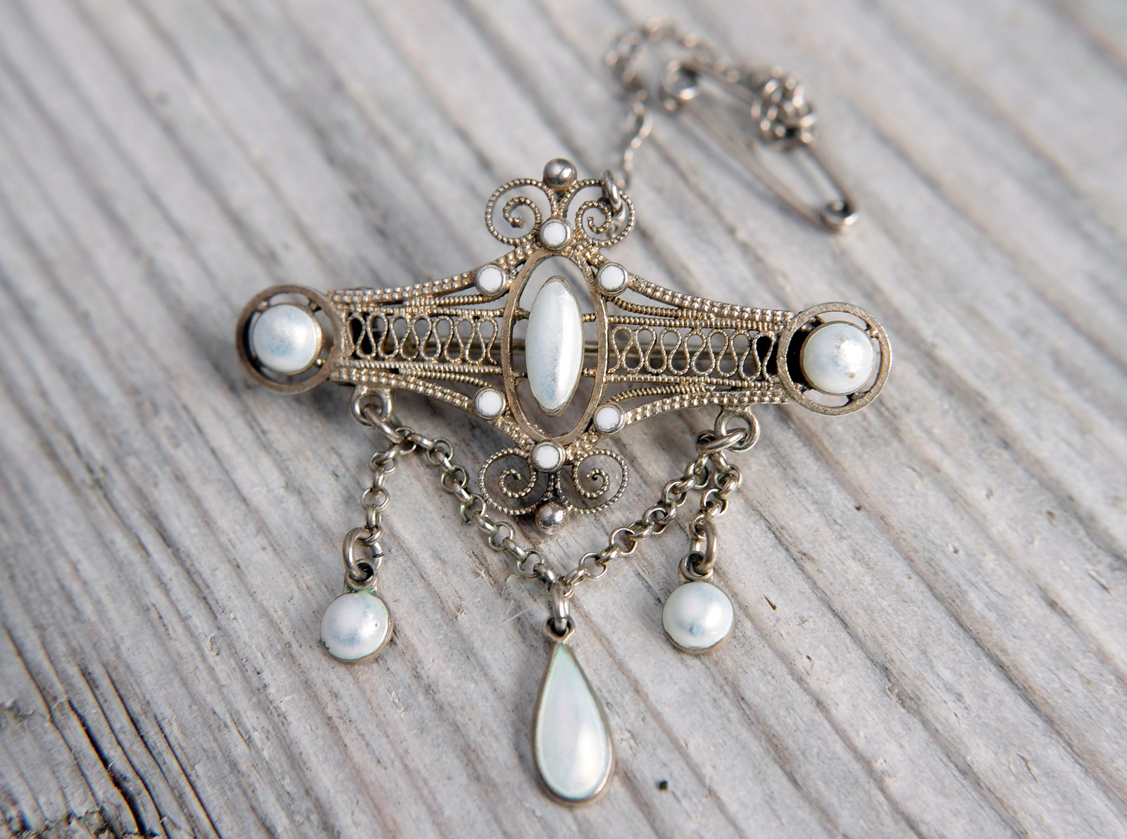 Antique Norwegian Solje Brooch, Silver Gilt & White Enamel (1 of 9) Antique Norwegian Solje Brooch, Silver Gilt & White Enamel (1 of 9)