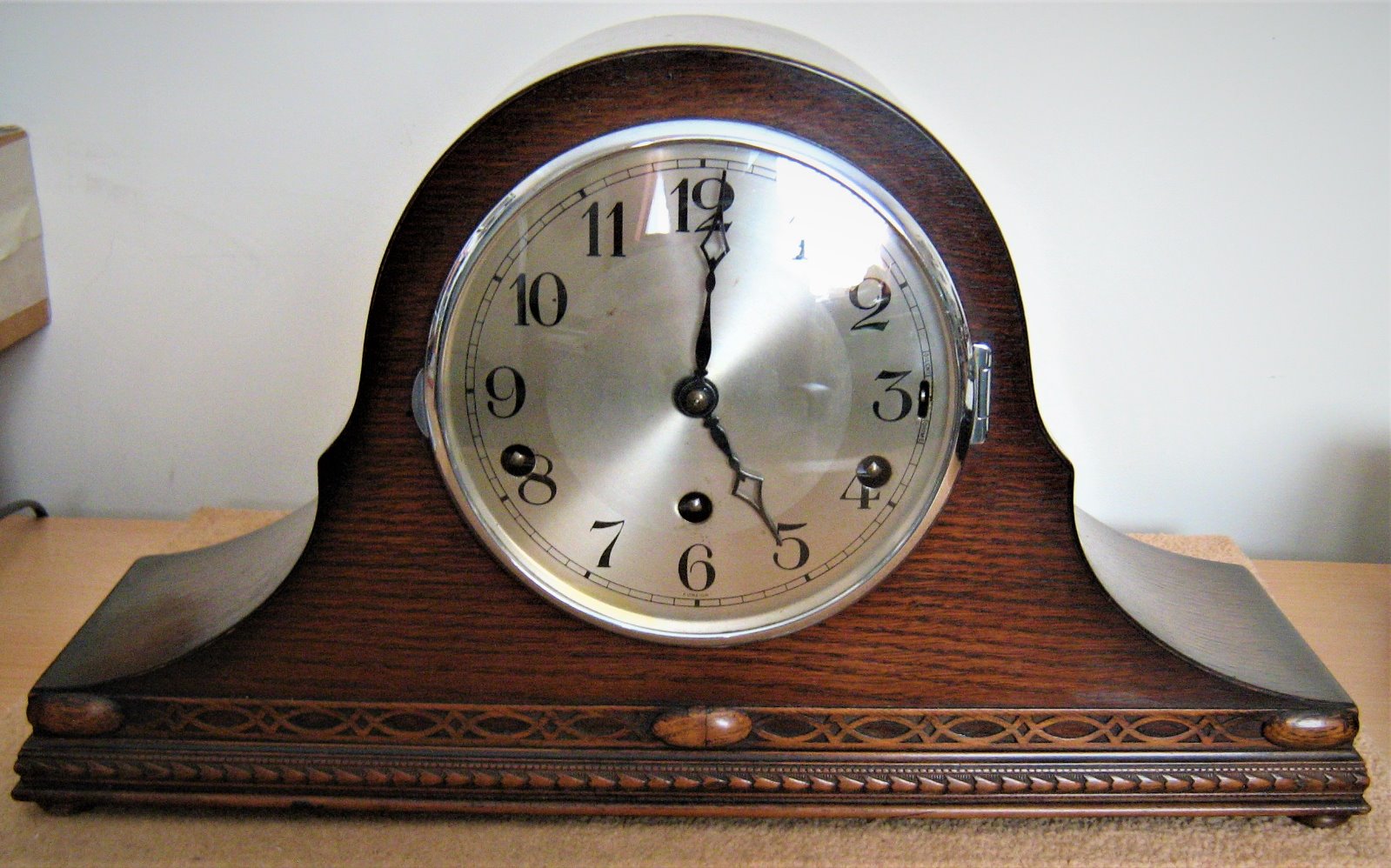 Superb Westminster Chiming 'Napoleon Hat' Mantel Clock by F.H.S. (1 of 6) Superb Westminster Chiming 'Napoleon Hat' Mantel Clock by F.H.S. (1 of 6)