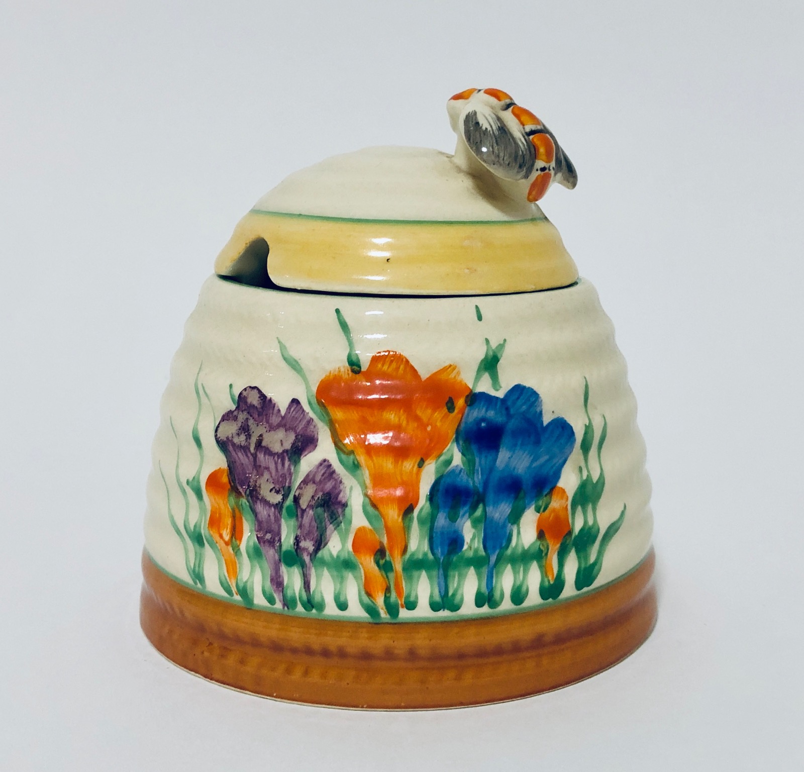 Clarice Cliff Crocus Beehive Preserve Pot (1 of 1) Clarice Cliff Crocus Beehive Preserve Pot (1 of 1)
