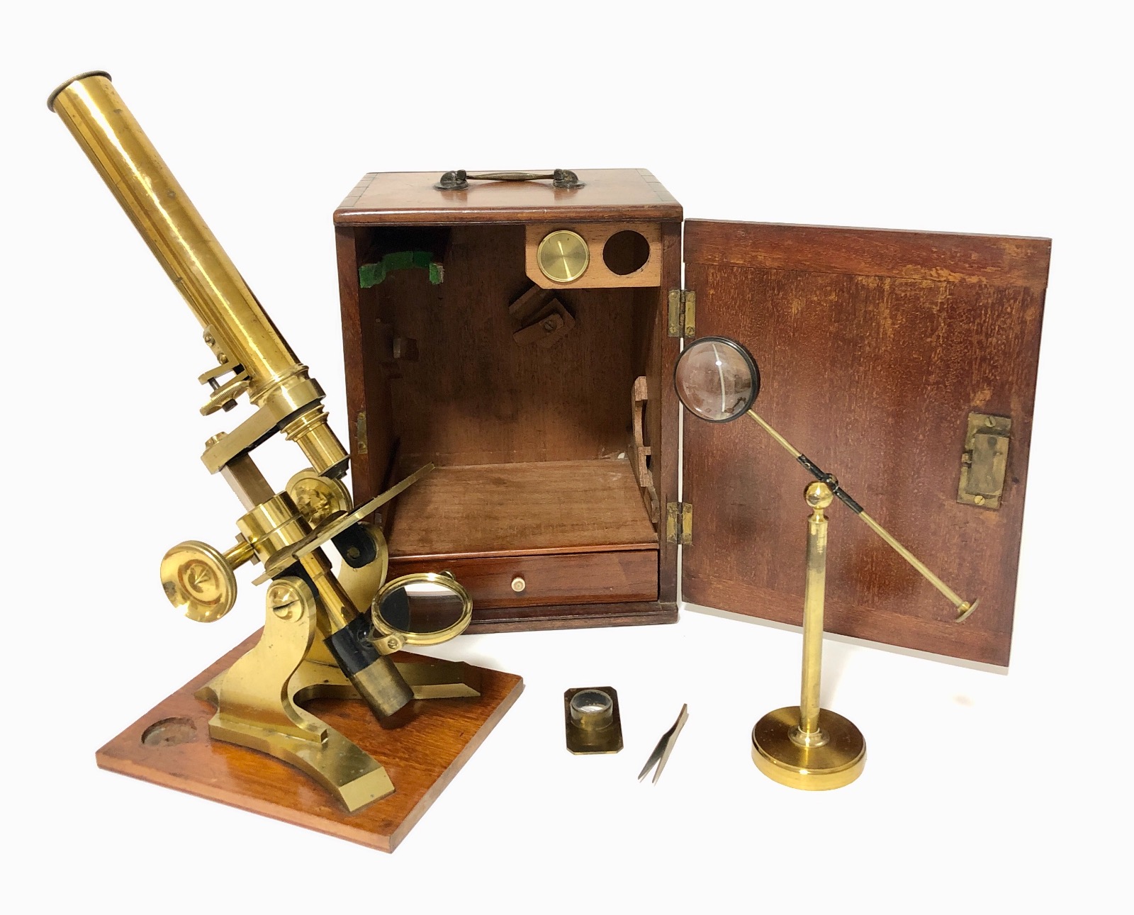 Antique Brass Bar Limb Microscope c.1850 (1 of 1) Antique Brass Bar Limb Microscope c.1850 (1 of 1)