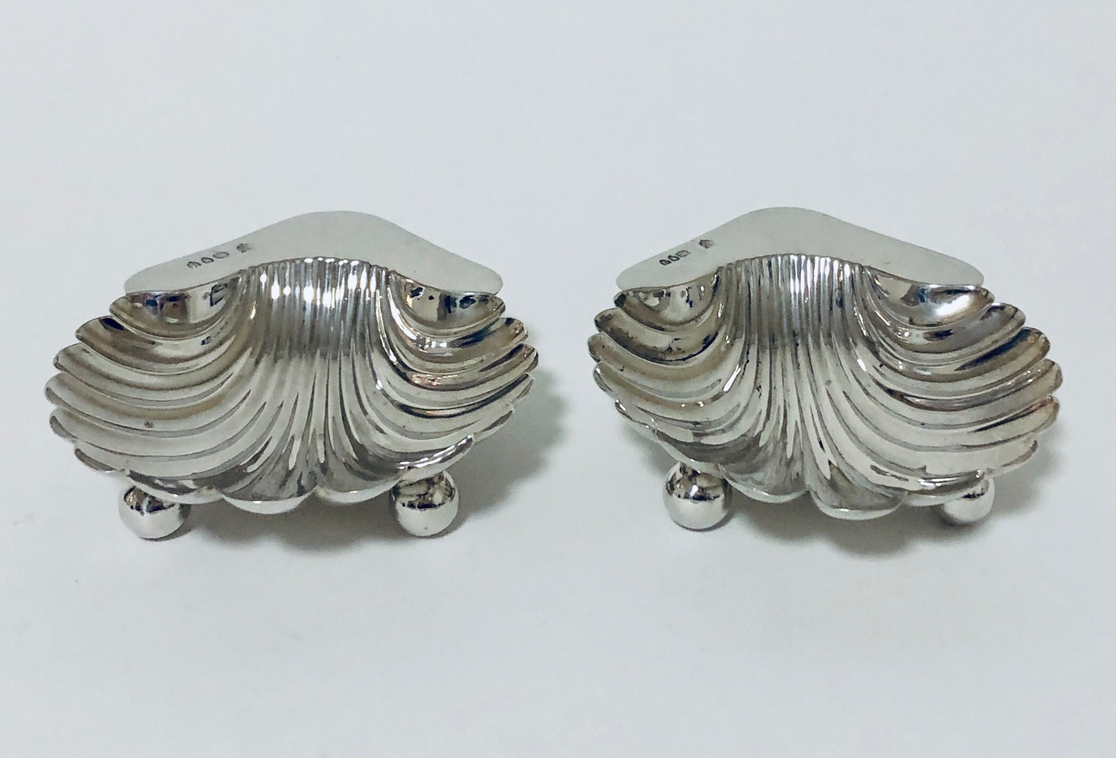 Pair of Victorian Solid Silver Shell Butter Dishes (1 of 10) Pair of Victorian Solid Silver Shell Butter Dishes (1 of 10)