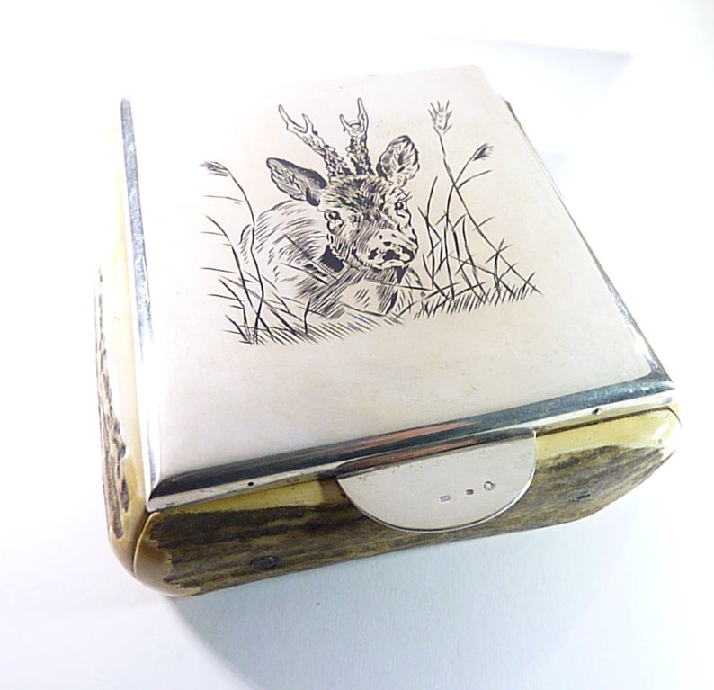 Silver & Niello Table Snuff 1930 (1 of 6)