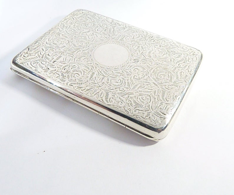 Victorian Hallmarked Silver Cigarette / Business Card Case 1887 (1 of 8)