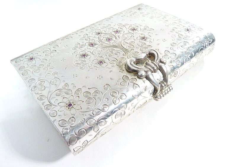 Silver Bridal Clutch Italian Assayed Silver 1950s (1 of 5)