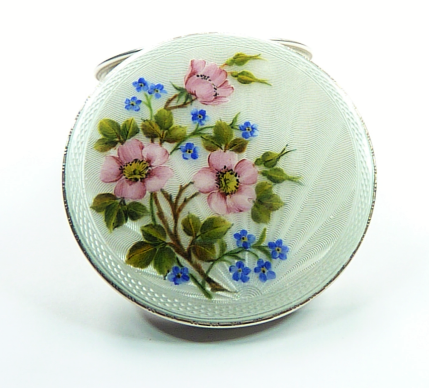 Guilloche Enamel Loose Powder Compact (1 of 8)