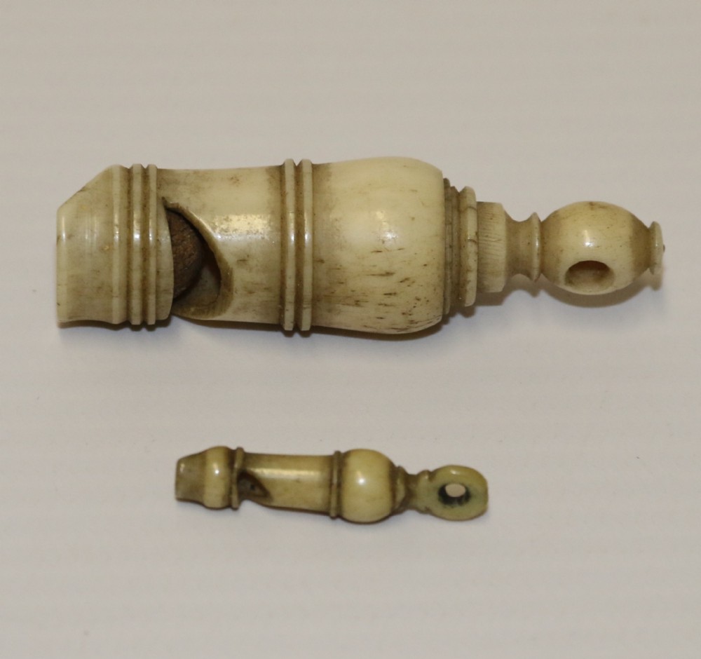Two French Napoleonic Prisoner of War Bone Whistles (1 of 4) Two French Napoleonic Prisoner of War Bone Whistles (1 of 4)