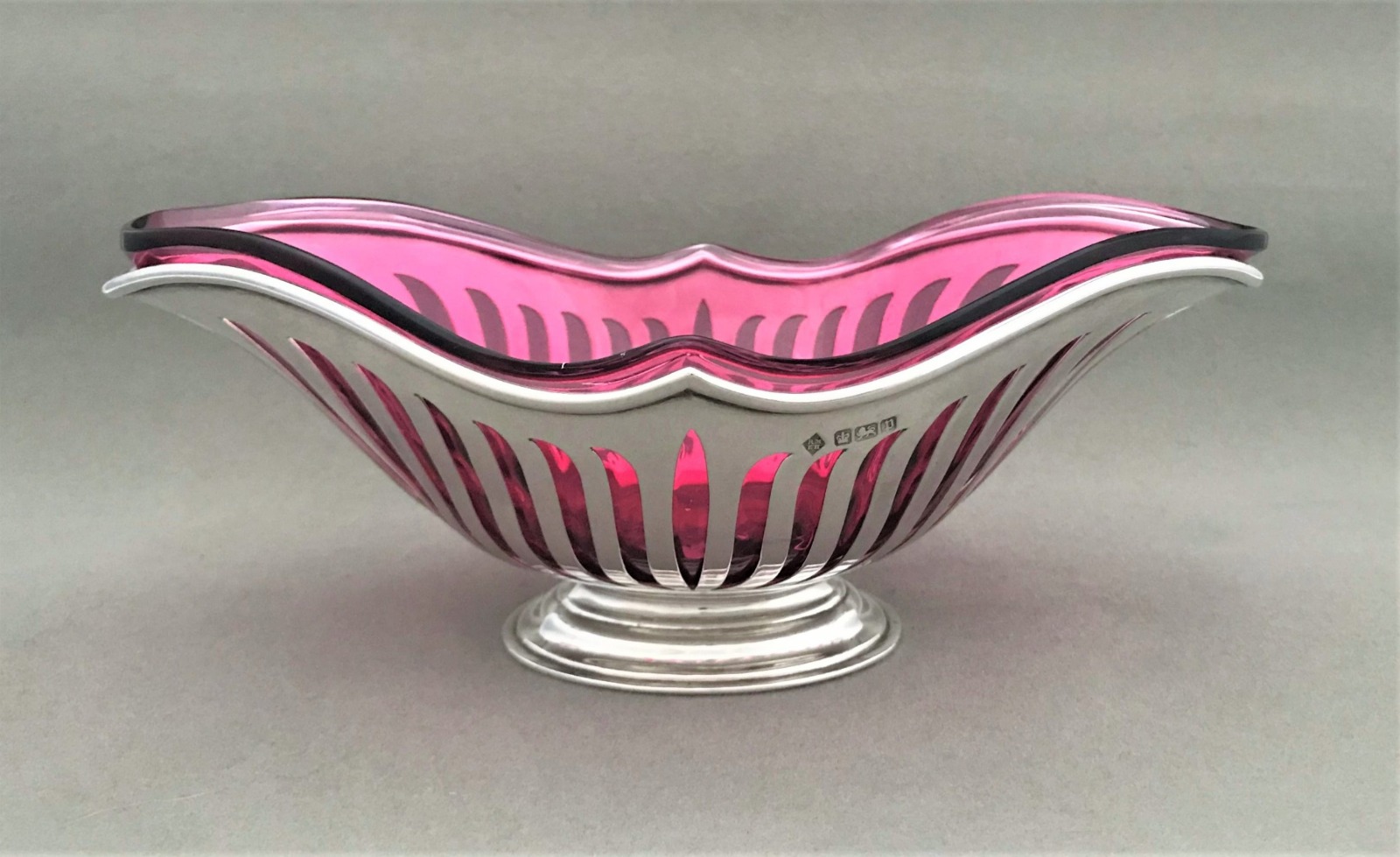 Fabulous Edwardian Silver & Cranberry Glass Dish (1 of 1) Fabulous Edwardian Silver & Cranberry Glass Dish (1 of 1)