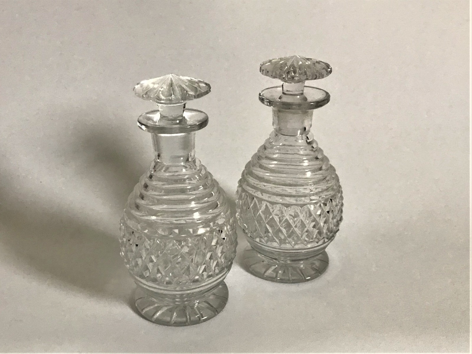 Pair of Regency Cut Glass Cologne Bottles JS