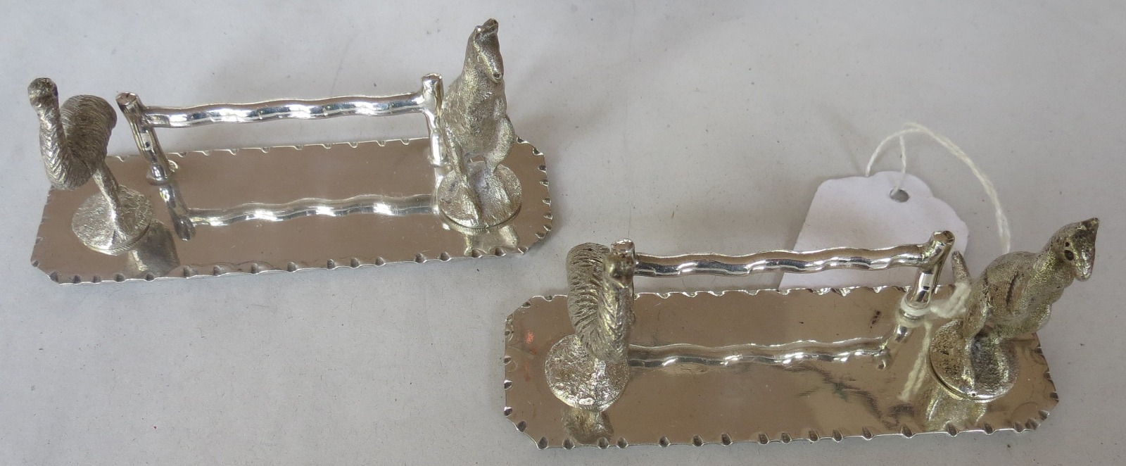 Stewart Dawson & Co - Early 20th Century, Australian, Emu & Kangaroo EPNS Knife Rests (1 of 4)