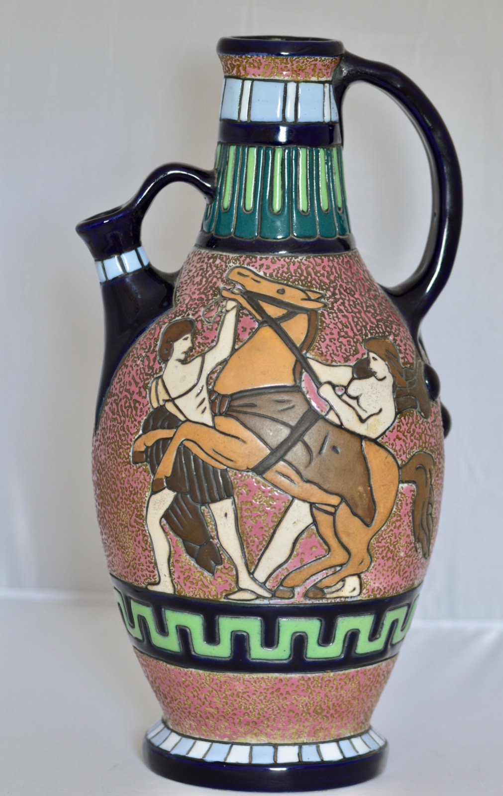 Superb & Substantial Art Deco Polychrome Amphora Ceramic Pitcher 1920 / 1949 (1 of 9)