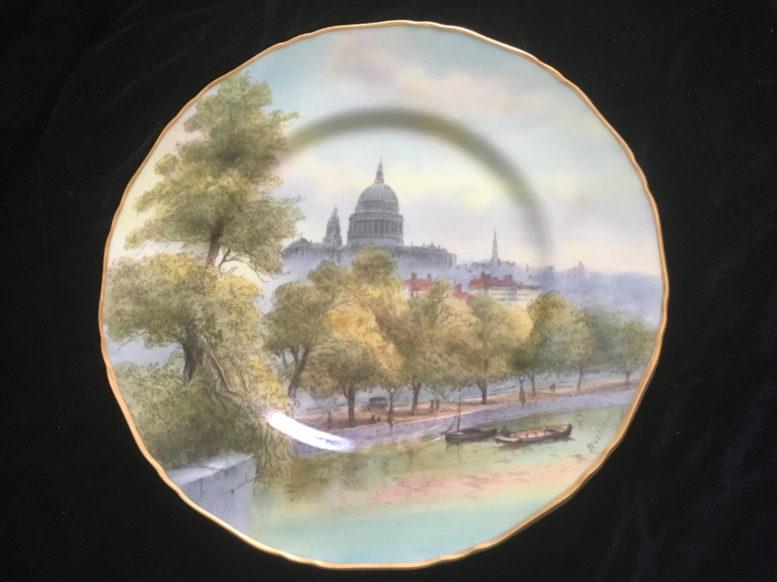 Royal Worcester Hand Painted St Paul’s Signed Cabinet Plate (1 of 5)