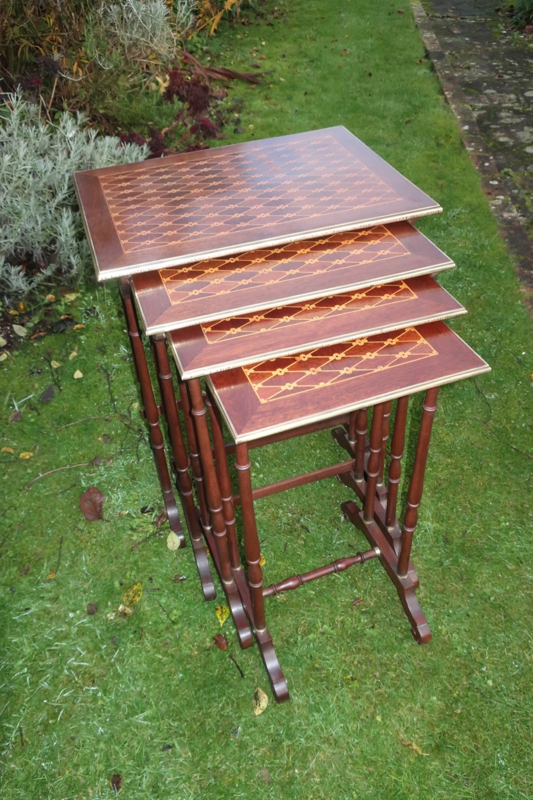 Fine Quality Nest of Parquetry of Four Tables (1 of 1) Fine Quality Nest of Parquetry of Four Tables (1 of 1)