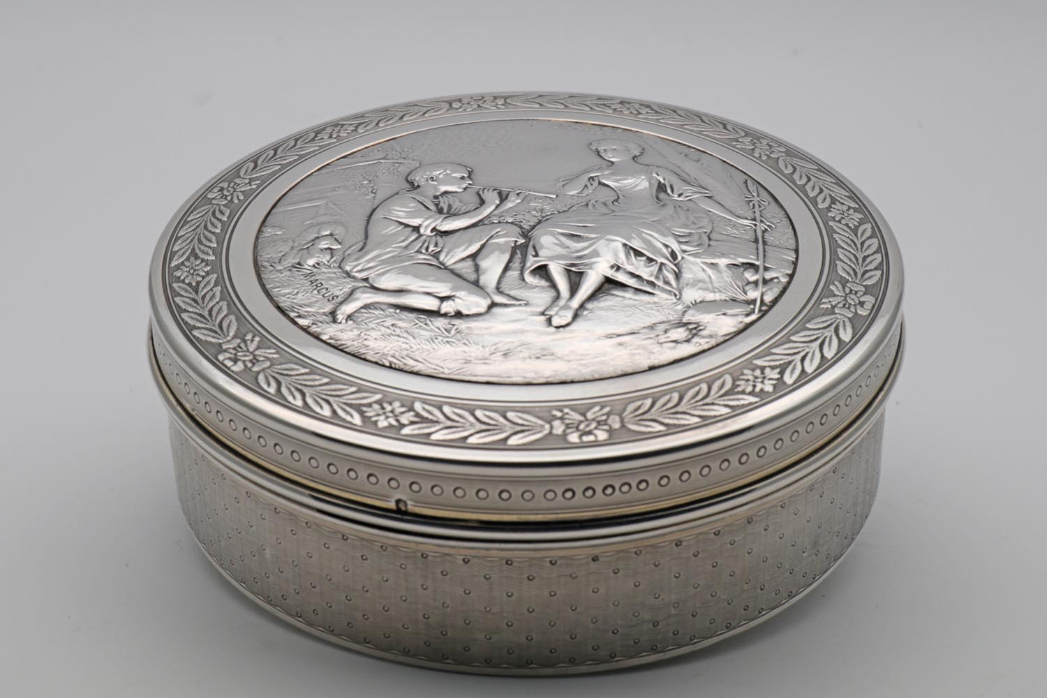 Engraved Silver Box by Schweitzer & Fort Paris c.1905 (1 of 6)