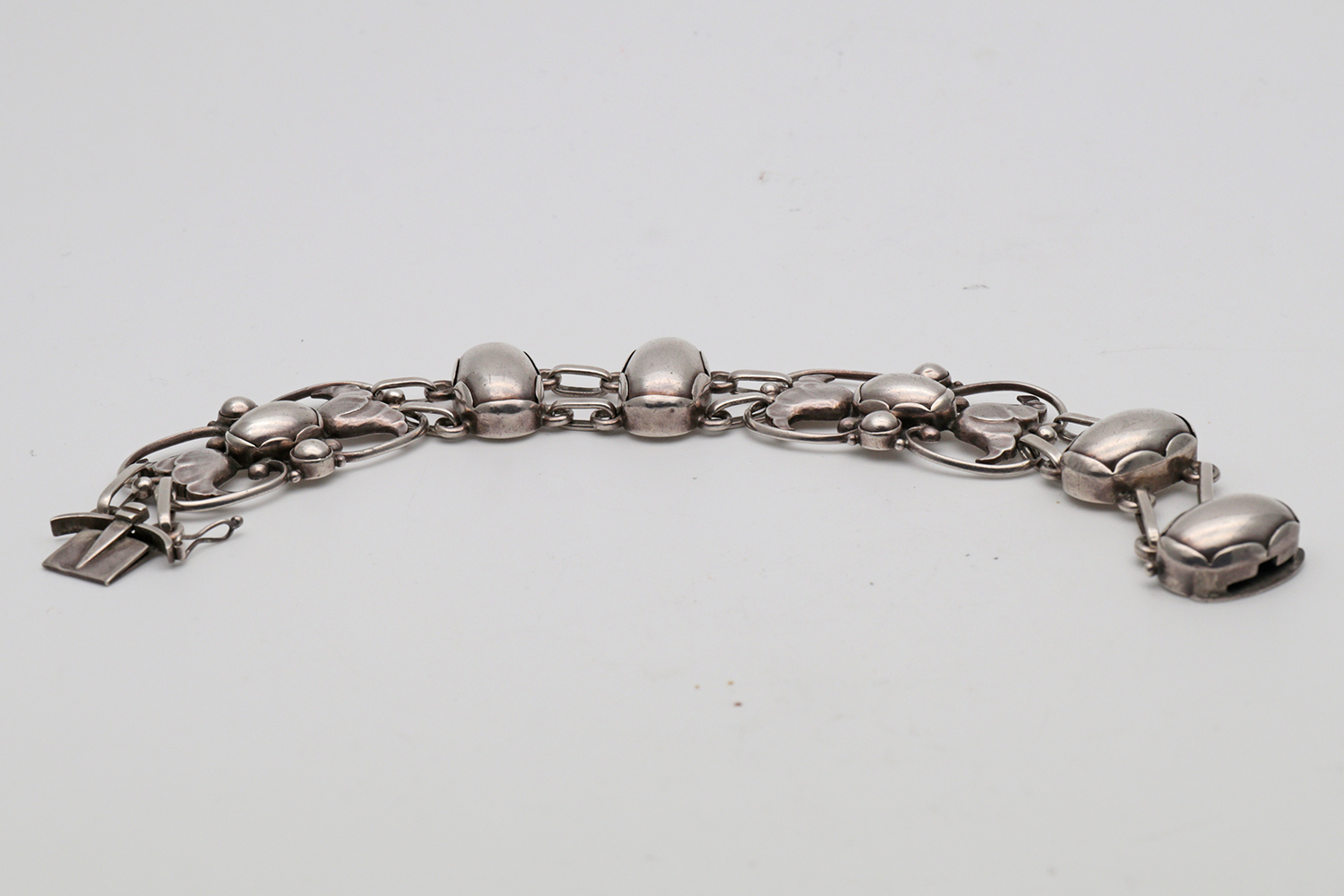 Silver Floral Bracelet by Georg Jensen 1959 (1 of 3)