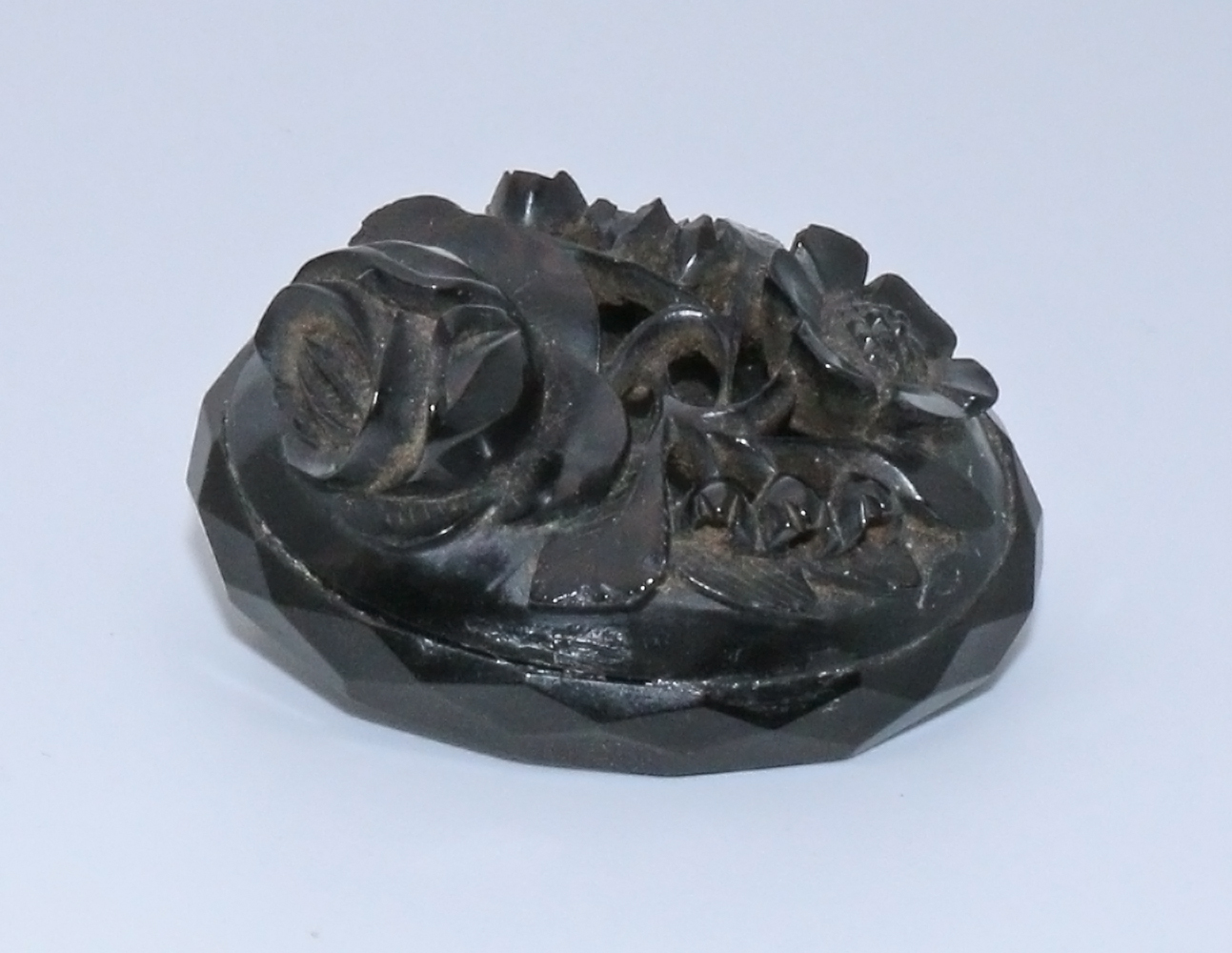 Victorian Carved Whitby Jet Brooch (1 of 2)