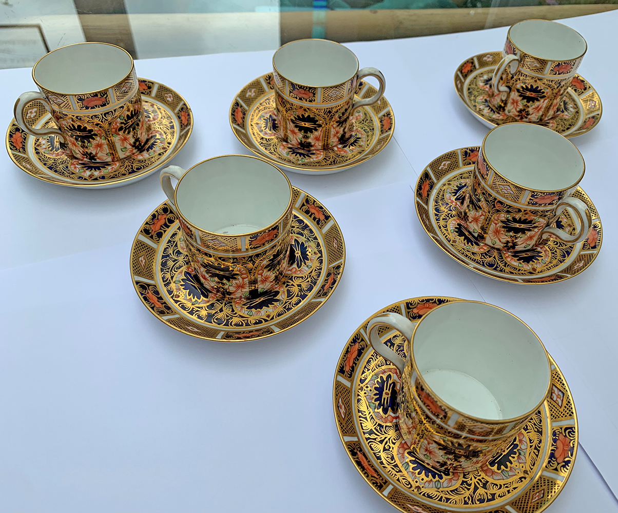 Fabulous Set of Crown Derby Demitasse Cups & Saucers Imari Pattern (1 of 5) Fabulous Set of Crown Derby Demitasse Cups & Saucers Imari Pattern (1 of 5)