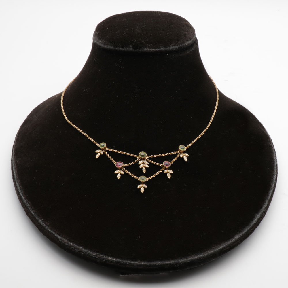 Elegant Edwardian Gold Necklace (1 of 3)