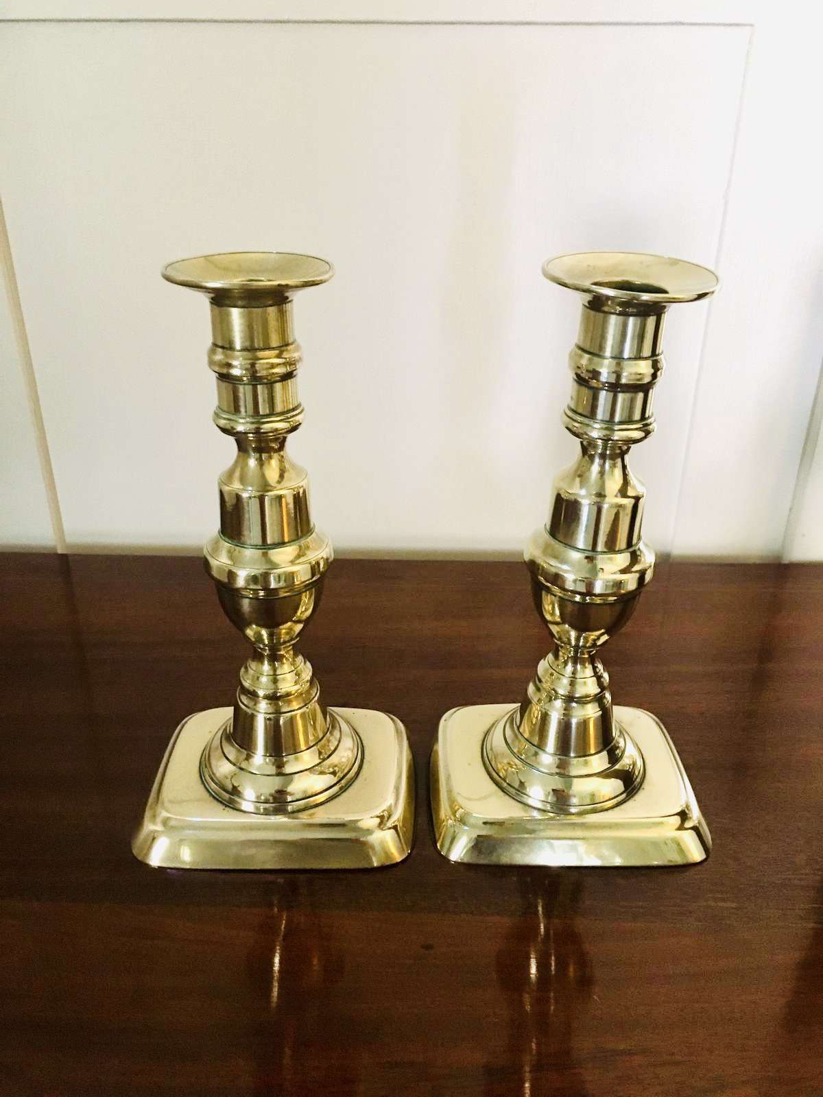 Antique Pair of Brass Candlesticks (1 of 7) Antique Pair of Brass Candlesticks (1 of 7)
