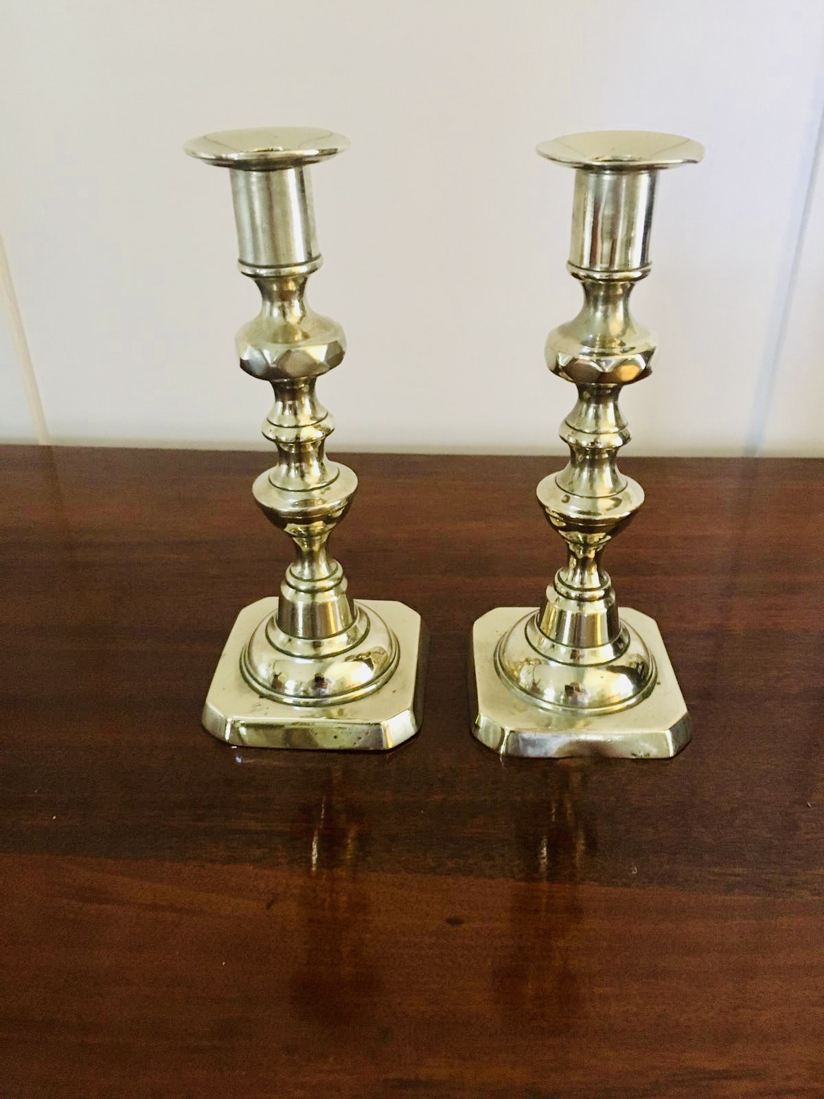 Small Antique Pair of Brass Candlesticks c.1820 (1 of 6) Small Antique Pair of Brass Candlesticks c.1820 (1 of 6)