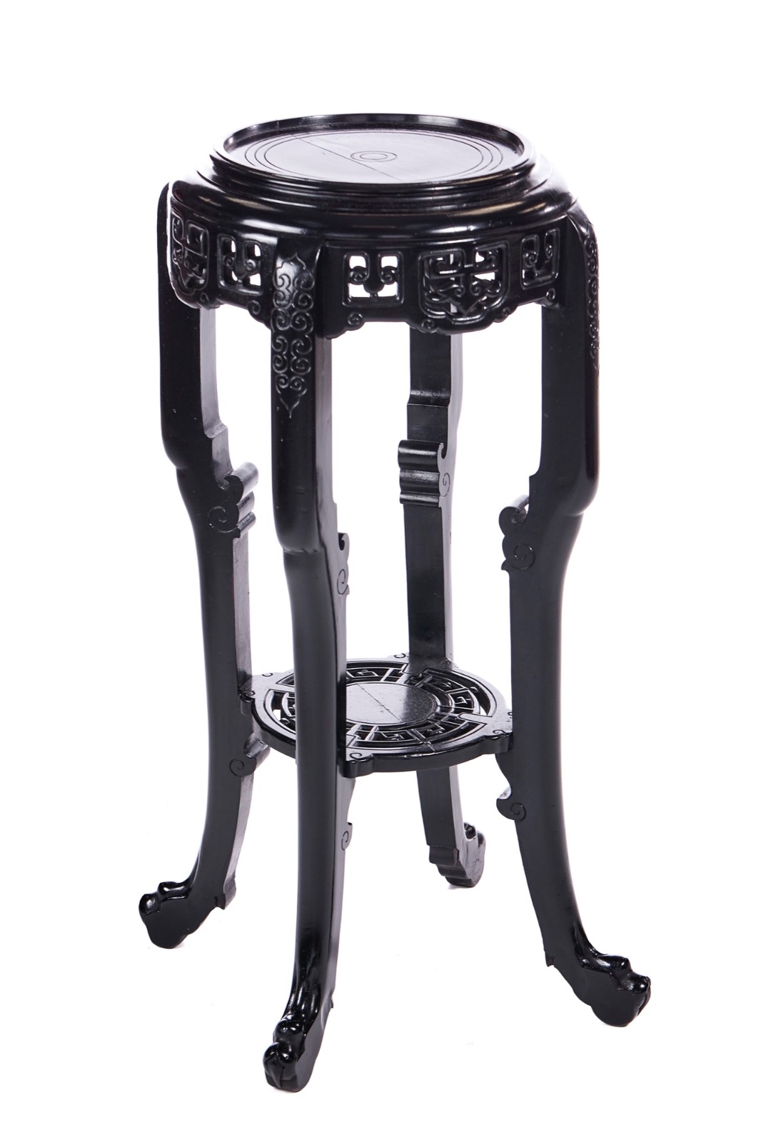 Antique Oriental Carved Hardwood Plate Stand (1 of 10) Antique Oriental Carved Hardwood Plate Stand (1 of 10)