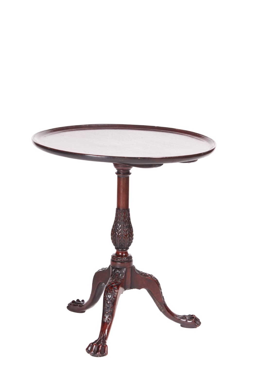 18th Century Antique Carved Mahogany Dish Top Tripod Table (1 of 9) 18th Century Antique Carved Mahogany Dish Top Tripod Table (1 of 9)