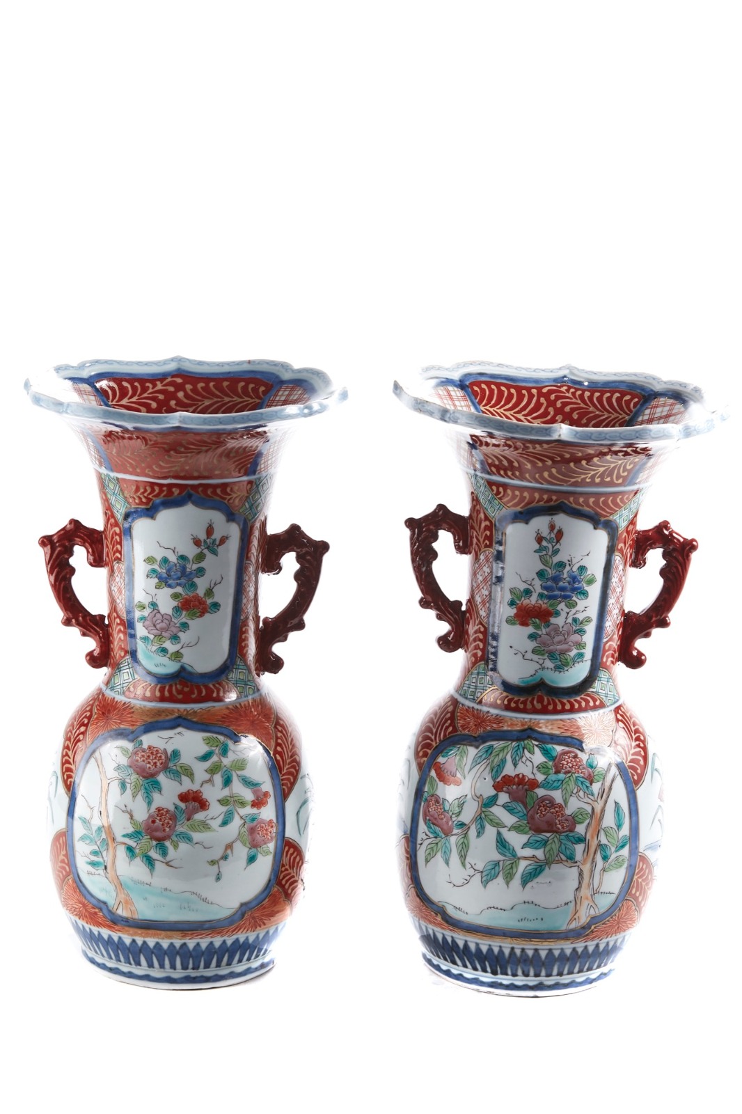 Pair of Antique Japanese Hand Painted Imari Vases (1 of 9) Pair of Antique Japanese Hand Painted Imari Vases (1 of 9)