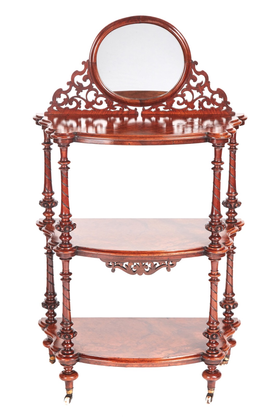 Quality Victorian Burr Walnut Three Tier Whatnot (1 of 13) Quality Victorian Burr Walnut Three Tier Whatnot (1 of 13)
