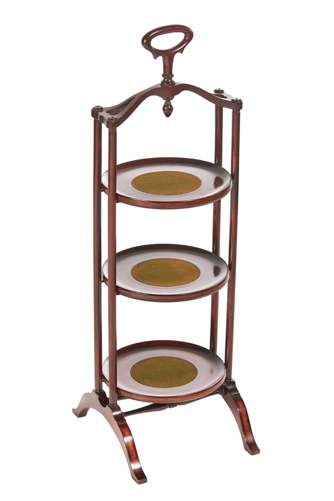 Unusual Inlaid Mahogany Three Tier Cake Stand c.1900 (1 of 6) Unusual Inlaid Mahogany Three Tier Cake Stand c.1900 (1 of 6)