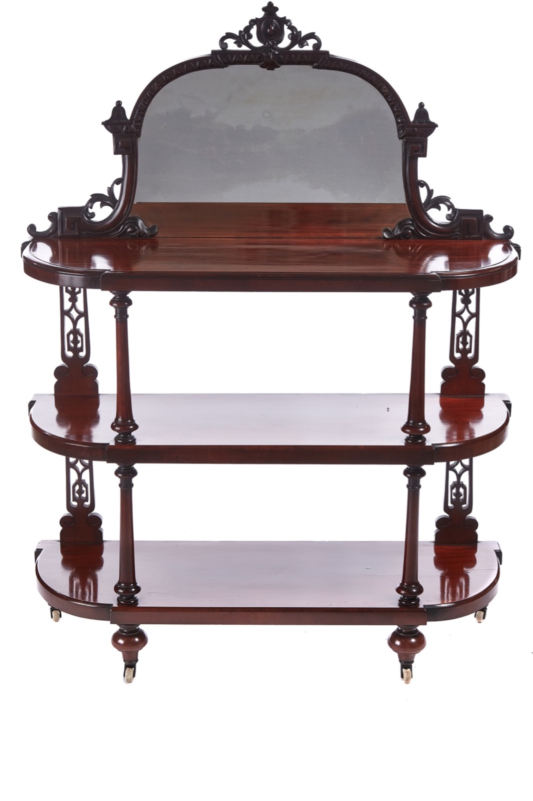 Quality Antique Victorian Mahogany Carved Mirror Back Whatnot (1 of 8) Quality Antique Victorian Mahogany Carved Mirror Back Whatnot (1 of 8)