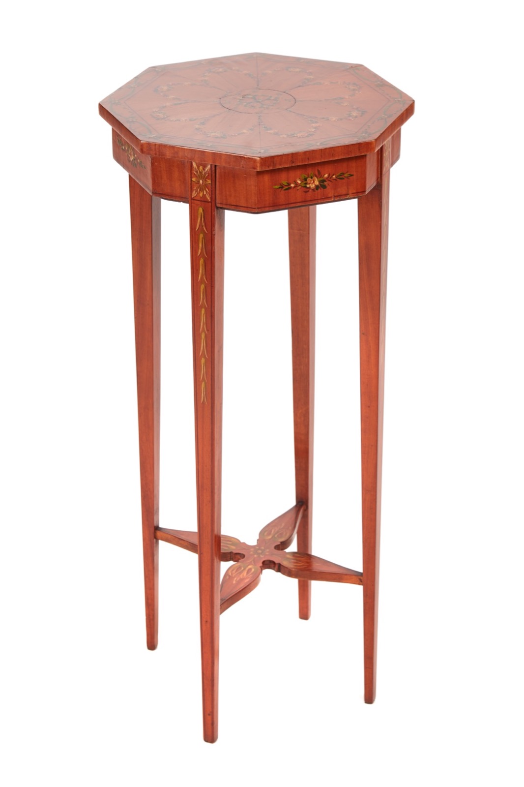 Unusual Painted Satinwood Occasional Table / Lamp Table c.1870 (1 of 7) Unusual Painted Satinwood Occasional Table / Lamp Table c.1870 (1 of 7)