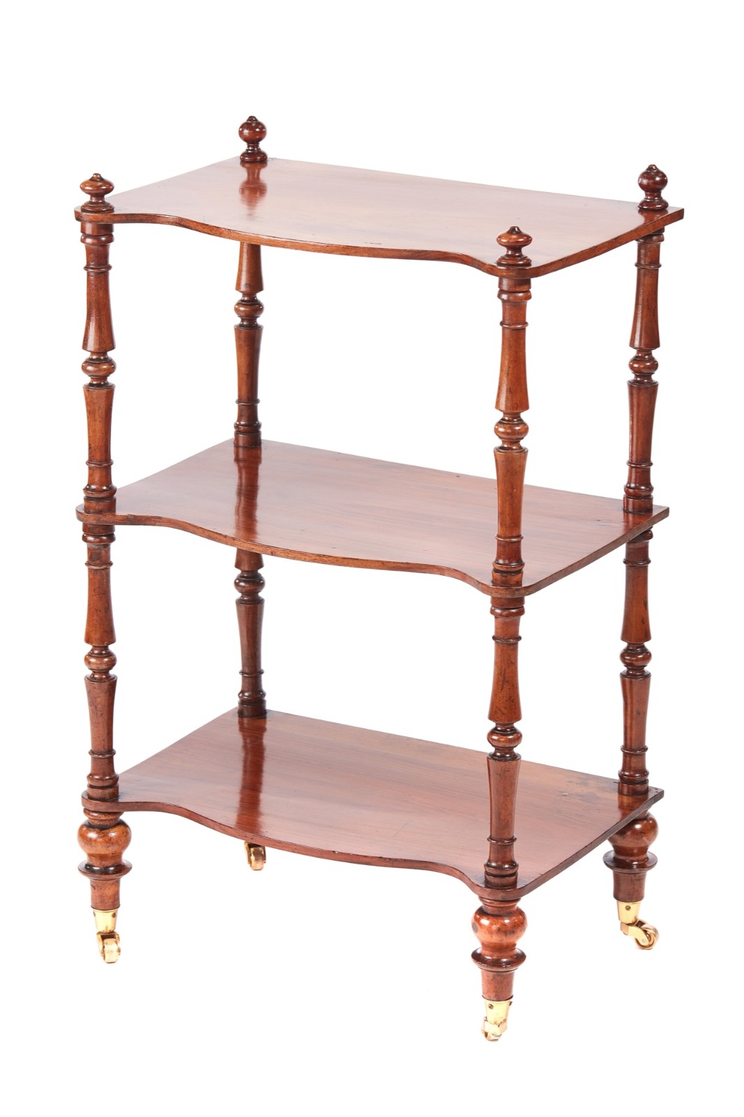 Victorian Walnut Three Tier Serpentine Fronted Whatnot (1 of 6) Victorian Walnut Three Tier Serpentine Fronted Whatnot (1 of 6)