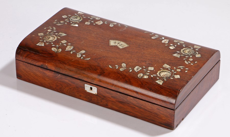 Antique 19th Century Mother of Pearl Inlaid Games Box (1 of 9)