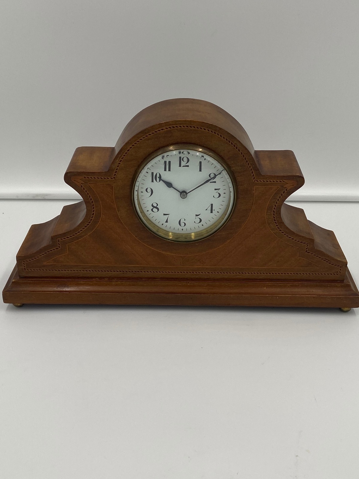 Antique Edwardian Mahogany Desk / Mantel Clock (1 of 4)