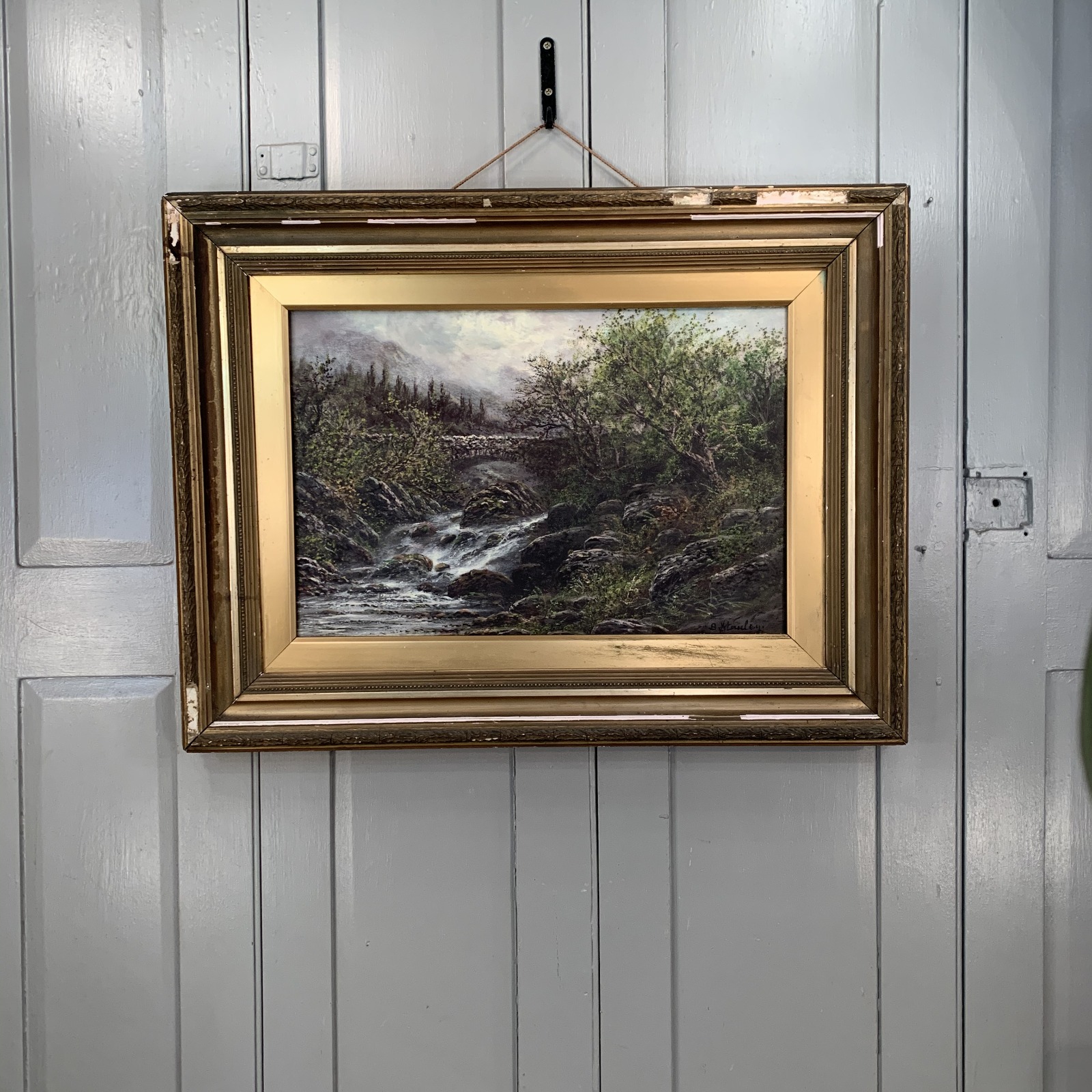 Antique Victorian River Landscape Oil Painting Signed B Stanley (1 of 10) Antique Victorian River Landscape Oil Painting Signed B Stanley (1 of 10)