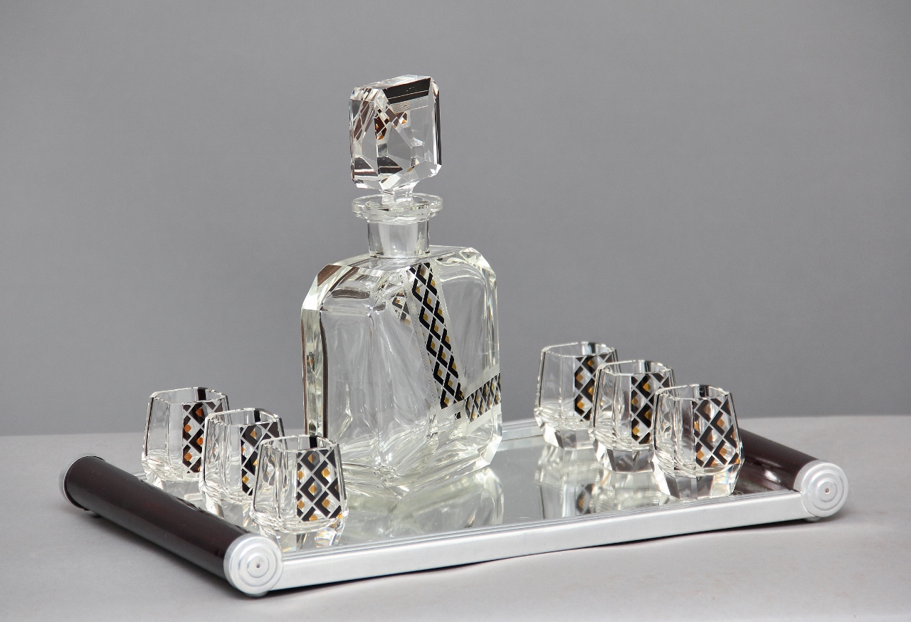 Art Deco Glass Liquer Set on LoveAntiques.com