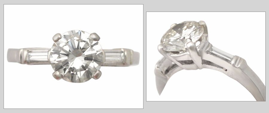 Vintage 1.07ct Diamond & Platinum Solitaire Ring c.1950