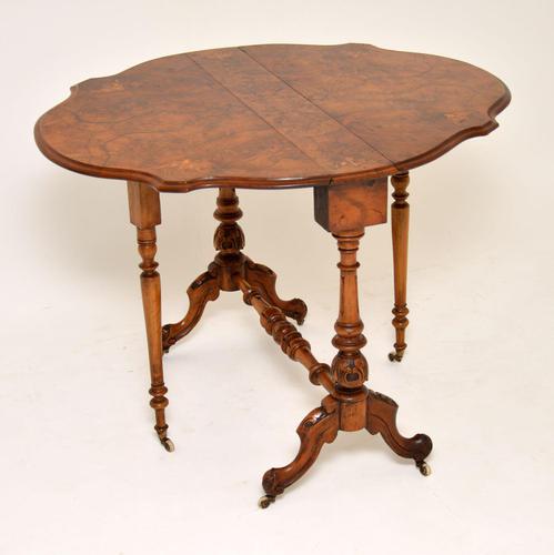 Antique Burr Walnut Drop Leaf Sutherland Table (1 of 12) Antique Burr Walnut Drop Leaf Sutherland Table (1 of 12)