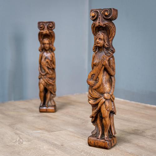 Pair of Bird & Lute Carved Figures (1 of 9) Pair of Bird & Lute Carved Figures (1 of 9)