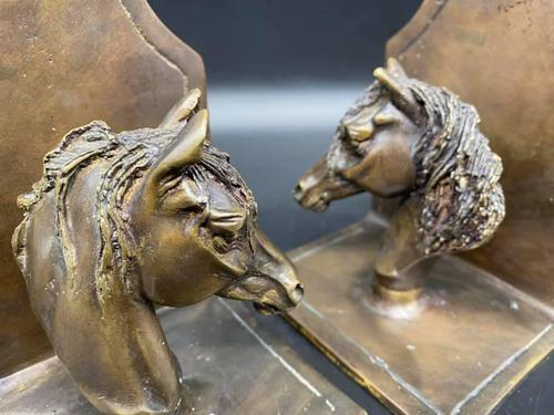 Pair of Bronze Horse Head Bookends (1 of 5)