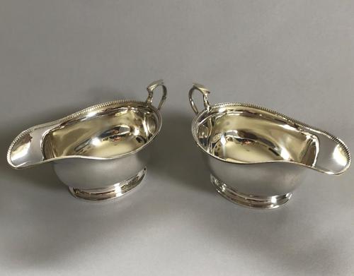 Stylish Pair of Art Deco Silver Gravy Boats (1 of 6)