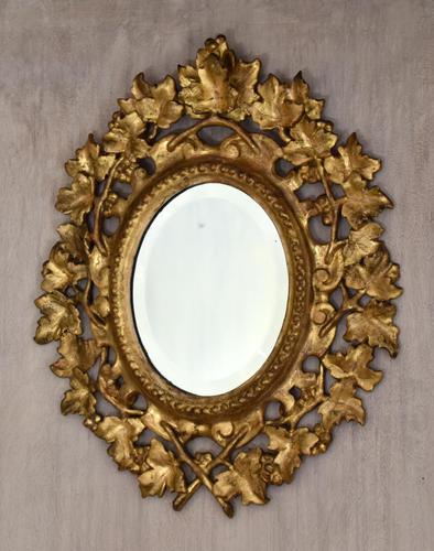 Small English Giltwood Oval Mirror (1 of 8)