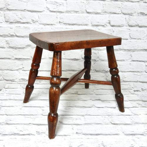 Small Elm Country Stool (1 of 6)