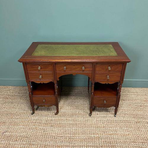 Small Victorian Walnut Antique Writing Desk (1 of 5)