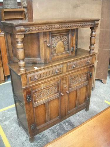 Carved Oak Court Cupboard (1 of 3)