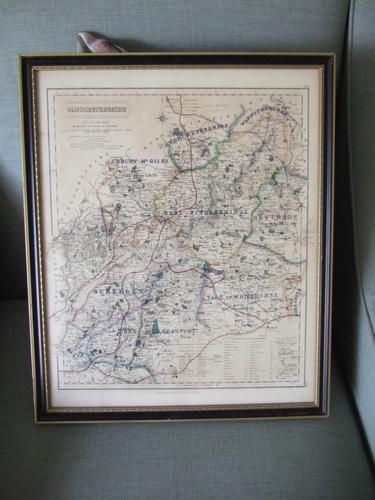 19th Century Fox-hunting Map of Gloucestershire by J & C Walker (1 of 4)